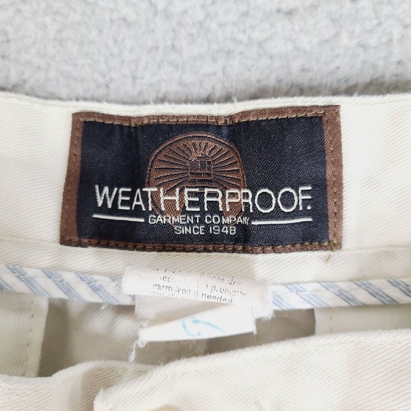 Vintage Weatherproof Khaki Pants Mens Size 34 x 28.5 Beige Straight Leg‎ Chino - Picture 4 of 16